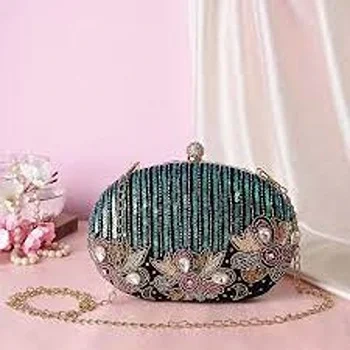 Heavy Embroidery work Metal Purse for Ladies